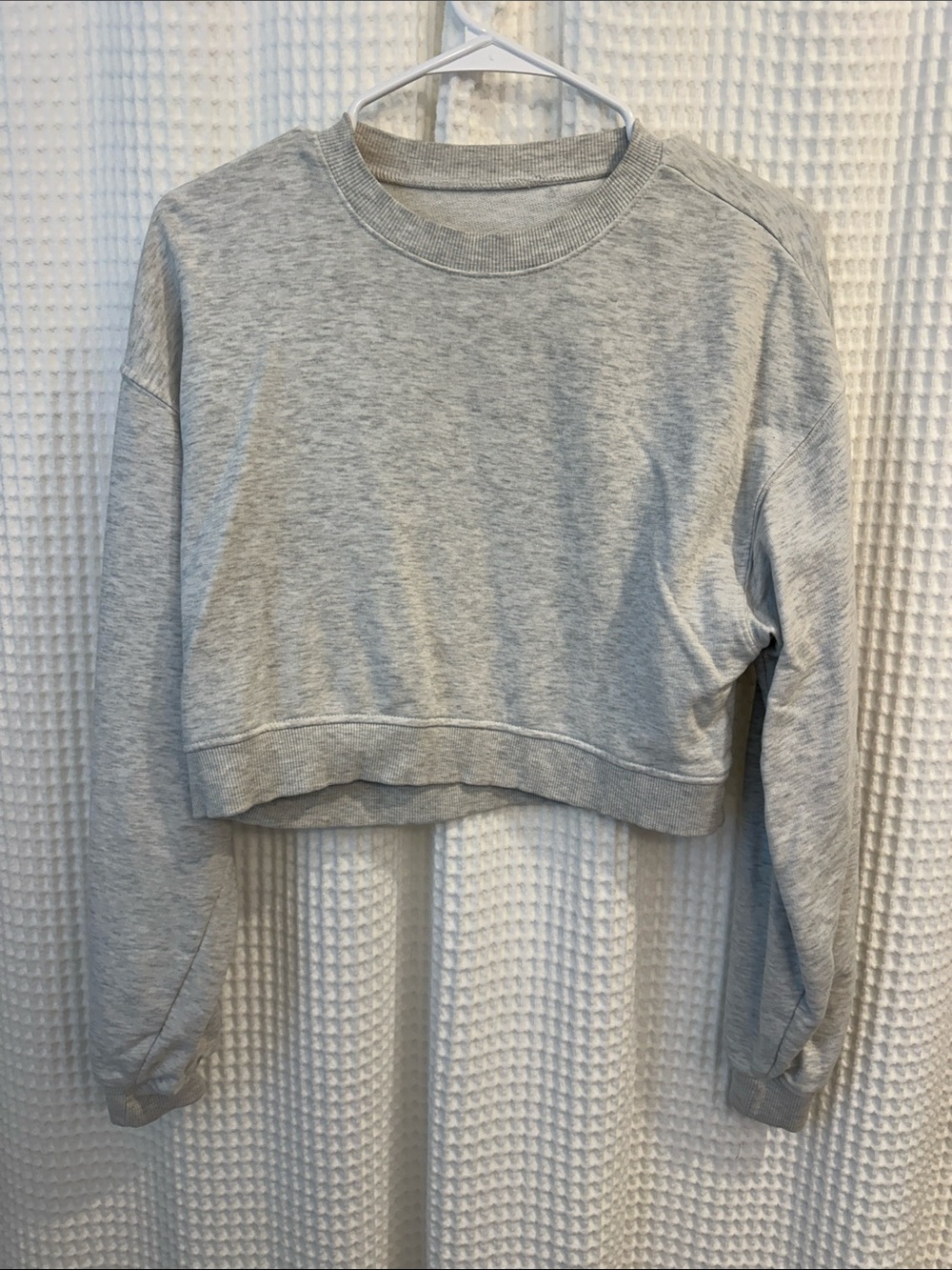 Light Gray Cropped Crewneck Sweatshirt - Women